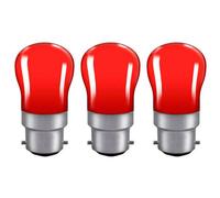 Crompton Lamps 15W Pygmy B22 Dimmable Red (3 Pack)