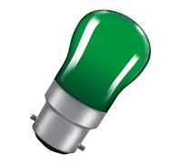 Crompton Lamps 15W Pygmy BC-B22d Dimmable Green 10lm BC Bayonet B22 Incandescent Sign Coloured Outdoor External Festoon Light Bulb