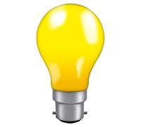 Crompton Lamps 25W GLS BC-B22d Dimmable Colour Glazed IP65 Yellow BC Bayonet B22 Incandescent Coloured Outdoor External Festoon Light Bulb