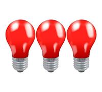 Crompton Lamps 25W Gls E27 Dimmable Colourglazed Ip65 Red (3 Pack)