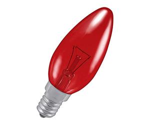 Crompton Lamps 40W Candle SES-E14 Dimmable Fireglow Red 95lm SES Small Screw E14 Incandescent Fireplace Coloured Light Bulb