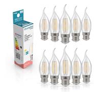 Crompton Lamps LED Filament Candle Light Bulb BC-B22d | 4.2W = 40W Incandescent | Warm White 2700K | Energy Efficient | | Long Life 15,000H | Clear Glass | Non-Dimmable