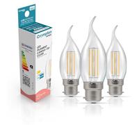 Crompton Lamps LED Filament Candle Light Bulb BC-B22d | 4.2W = 40W Incandescent | Warm White 2700K | Energy Efficient | | Long Life 15,000H | Clear Glass | Non-Dimmable