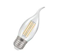 Crompton Lamps LED Bent Tip Candle 5W ES-E27 Dimmable Filament (40W Equivalent) 2700K Warm White Clear 470lm ES Screw E27 Flare-Tip Light Bulb