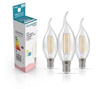 Crompton Lamps LED Filament Candle Light Bulb SBC-B15d | 4.2W = 40W Incandescent | Warm White 2700K | Energy Efficient | | Long Life 15,000H | Clear Glass | Non-Dimmable