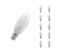 Crompton Lamps Candle LED B15 Bulb | 2.2W = 25W Equivalent | Warm White 2700K | Energy Efficient | Small Bayonet Lightbulb | Long Life 15,000-Hrs | Bulbs for Lamps | 10-Pack