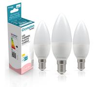 Crompton Lamps Candle LED B15 Bulb | 4.2W = 40W Equivalent | Warm White 2700K | Energy Efficient | Small Bayonet Lightbulb | Long Life 25,000-Hrs | Bulbs for Lamps