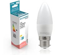LED Thermal Plastic Candle 6.5W (60W eq.) BC 2700K Frosted Crompton