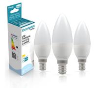 Crompton Lamps Candle Led E14 Bulb, 6.5W, 60W Equivalent, Warm White 2700K, Long Life 15,000-Hrs, Dimmable Bulbs For Lamps, 3-Pack