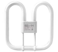 Crompton Lamps CFL 2D 16W GR10q Dimmable 4000K Cool White Frosted 1100lm 4-Pin Energy Saving DD Compact Fluorescent CC Slim Opal Light Bulb