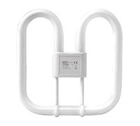 Crompton Lamps CFL 2D 28W GR10q Dimmable 3500K White Frosted 2050lm 4-Pin Energy Saving DD Compact Fluorescent CC Slim Opal Light Bulb