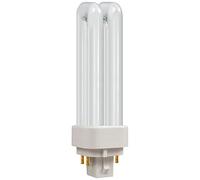 Crompton Lamps CFL PLC-E 10W G24q-1 Dimmable Double Turn DE-Type 4000K Cool White Frosted 600lm 4-Pin Energy Saving Push Fit Compact Fluorescent Opal Light Bulb