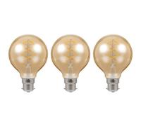 Crompton Lamps Crompton Led G80 Globe 4.9W B22 Dimmable Spiral Filament Extra Warm White Antique Bronze (25W Eqv) (3 Pack)