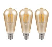 Crompton Lamps Crompton Led Squirrel Cage St64 7.5W B22 Dim Filament Extra Warm White Antique Bronze (50W Eqv) (3 Pack)