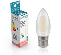 Crompton Lamps Filament Candle LED Light Bulb BC-B22d | 4.2W = 40W Equivalent | Warm White 2700K | Energy Efficient | Bayonet Lightbulb | Long Life 10,000-Hrs | Pearl Glass | Dimmable | 10-Pack
