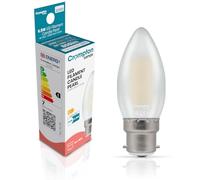 Crompton Lamps Filament Candle LED Light Bulb BC-B22d | 6.5W = 60W Equivalent | Warm White 2700K | Energy Efficient | Bayonet Lightbulb | Long Life 15,000-Hrs | Pearl Glass