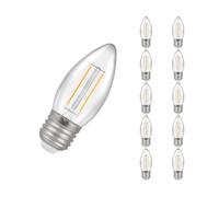 Crompton Lamps LED Filament Candle Light Bulb ES-E27 | 2.2W = 25W Incandescent | Cool White 4000K | Energy Efficient | | Long Life 15,000H | Clear Glass | Non-Dimmable | 3-Pack