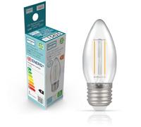 LED Filament Candle 2.5W (25W eqv.) E27 Clear 4000K Dimmable Crompton