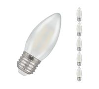 Crompton Lamps Filament Candle LED Light Bulb ES-E27 | 2.5W = 25W Incandescent | Warm White 2700K | Energy Efficient | Edison Screw Lightbulb | Long Life 15000-Hrs | Pearl Glass | Dimmable | 10-Pack