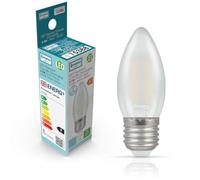 Crompton Lamps Filament Candle LED Light Bulb ES-E27 | 2.5W = 25W Incandescent | Warm White 2700K | Energy Efficient | Edison Screw Lightbulb | Long Life 15000-Hrs | Pearl Glass | Dimmable | 10-Pack