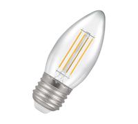 Crompton Lamps LED Candle 4.2W ES-E27 Dimmable Filament (40W Equivalent) 2700K Warm White Clear 470lm ES Screw E27 Light Bulb