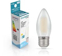 Crompton Lamps LED Candle 6.5W ES-E27 Dimmable Filament (10 Pack) (60W Equivalent) 2700K Warm White Pearl 806lm ES Screw E27