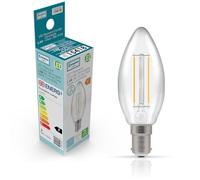LED Filament Candle 2.5W (25W eqv.) B15d Clear 4000K Dimmable Crompton