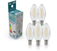 Crompton Lamps LED Filament Candle Bulb 4.2W (40W eqv) B15d 2700K Opal