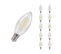 Crompton Lamps Filament Candle LED Light Bulb SBC-B15d | 4.2W = 40W Incandescent | Warm White 2700K | Energy Efficient | Small Bayonet Lightbulb | Long Life 15000-Hrs | Pearl Glass | 10-Pack