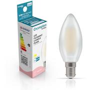 Crompton Lamps LED Candle 5.9W SBC-B15d Dimmable Filament (3 Pack) (60W Equivalent) 2700K Warm White Pearl 806lm SBC Small Bayonet B15
