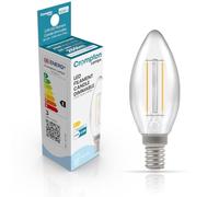 Crompton Lamps LED Candle SES-E14 Filament 2.2W (25W) 2700K 250lm Warm White Clear Dimmable Crompton Lamps LED Candle SES-E14 Filament 2.2W (25W) 2700K 250lm Warm White Clear Dimmable 3-Pack Crompton Lamps LED Candle SES-E14 Filament 2.2W (25W) 2700K 250lm Warm White Clear Dimmable 10-Pack