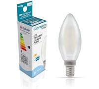 Crompton Lamps Filament Candle LED Light Bulb SES-E14 | 2.2W = 25W Incandescent | Warm White 2700K | Energy Efficient | Small Screw Lightbulb | Long Life 15000-Hrs | Pearl Glass | Dimmable
