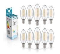 Crompton Lamps LED Filament Candle Light Bulb SES-E14 | 4.2W = 40W Incandescent | Cool White 4000K | Energy Efficient | | Long Life 15,000H | Clear Glass | Non-Dimmable