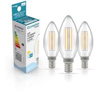 Crompton Lamps LED Candle 4.2W SES-E14 Dimmable Filament (40W Equivalent) 4000K Cool White Clear 470lm SES Small Screw E14 Light Bulb