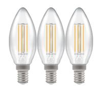 Crompton Lamps LED Filament Candle Light Bulb SES-E14 | 4.2W = 40W Incandescent | Cool White 4000K | Energy Efficient | | Long Life 15,000H | Clear Glass | Non-Dimmable