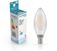 Crompton Lamps Filament Candle LED Light Bulb SES-E14 | 4.2W = 40W Equivalent | Warm White 2700K | Energy Efficient | Small Screw Lightbulb | Long Life 15000-Hrs | Pearl Glass