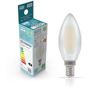 Crompton Lamps Filament Candle LED Light Bulb SES-E14 | 5W = 40W Equivalent | Cool White 4000K | Energy Efficient | Small Screw Lightbulb | Long Life 15000-Hrs | Pearl Glass | Dimmable