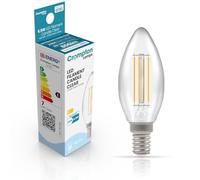Crompton Lamps - LED Candle Bulb E14 Filament 6.5W (60W Eqv) Warm White 2700K Clear