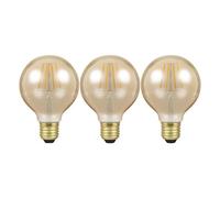 Crompton Lamps Filament Globe Led Light Bulb Es-E27, 4.5W, 35W Eqv, Extra Warm White 2200K, Antique Bronze, Dimmable, 3-Pack