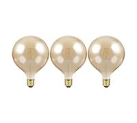 Crompton Lamps Filament Globe LED Light Bulb ES-E27 | 7W = 60W Equivalent | Extra Warm White 2200K | Energy Efficient | Edison Screw Lightbulb | Antique Bronze Glass | Dimmable | 3-Pack