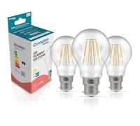 Crompton Lamps Filament GLS LED Light Bulb BC-B22d | 10.5W = 100W Equivalent | Warm White 2700K | Energy Efficient | Bayonet Lightbulb | Long Life 15,000-Hrs | Clear Glass