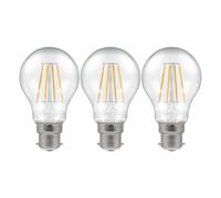 Crompton Lamps Filament GLS LED Light Bulb BC-B22d | 10.5W = 100W Incandescent | Cool White 4000K | Energy Efficient | Bayonet Lightbulb | Long Life 15,000-Hrs | Clear Glass | 3-Pack