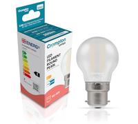 Crompton Lamps Filament Golfball LED Light Bulb BC-B22d | 2.2W = 25W Incandescent | Warm White 2700K | Energy Efficient | Bayonet Lightbulb | Long Life 15,000-Hrs | Pearl Glass | Dimmable | 3-Pack