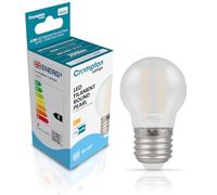 Crompton Lamps Filament Golfball LED Light Bulb ES-E27 | 2.2W = 25W Equivalent | Warm White 2700K | Energy Efficient | Edison Screw Lightbulb | Long Life 15,000-Hrs | Pearl Glass | Dimmable