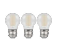 Crompton Lamps Filament Golfball LED Light Bulb ES-E27 | 4.2W = 40W Incandescent | Warm White 2700K | Energy Efficient | Edison Screw Lightbulb | Long Life 10,000-Hrs | Pearl Glass | Dimmable | 3-Pack