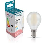Crompton Lamps Filament Golfball LED Light Bulb SBC-B15d | 4.2W = 40W Incandescent | Warm White 2700K | Energy Efficient | Small Bayonet Lightbulb | Long Life 10,000-Hrs | Pearl Glass | Dimmable