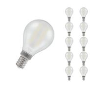 Crompton Lamps Filament Golfball LED Light Bulb SES-E14 | 2.2W = 25W Equivalent | Warm White 2700K | Energy Efficient | Small Screw Lightbulb | Long Life 15,000-Hrs | Pearl Glass | 10-Pack