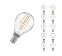 Crompton Lamps Filament Golfball LED Light Bulb SES-E14 | 4.2W = 40W Equivalent | Cool White 4000K | Energy Efficient | Small Screw Lightbulb | Long Life 15,000-Hrs | Clear Glass | 10-Pack
