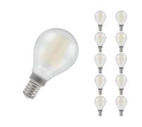 Crompton Lamps Filament Golfball LED Light Bulb SES-E14 | 4.2W = 40W Equivalent | Warm White 2700K | Energy Efficient | Small Screw Lightbulb | Long Life 10,000-Hrs | Pearl Glass | Dimmable | 10-Pack