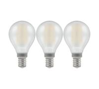 Crompton Lamps Filament Golfball LED Light Bulb SES-E14 | 5.9W = 60W Equivalent | Warm White 2700K | Energy Efficient | Small Screw Lightbulb | Long Life 15,000-Hrs | Pearl Glass | Dimmable | 3-Pack
